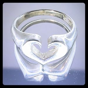 Sterling Silver heart shape ring size 6